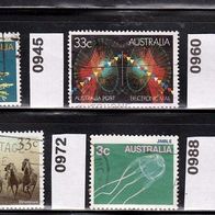 Australien Mi. Nr. 923 + 945 + 960 + 968 + 972 + 988 o <