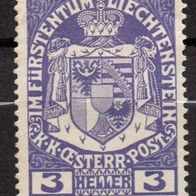 Liechtenstein postfrisch mit Falz/ Rest Michel Nr. 4