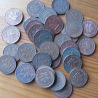 34 x 1 Pfennig div. Jahrgänge