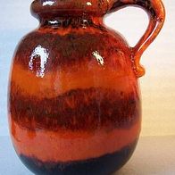 Große Keramik-Henkel-Vase mit Lava-Glasur, West Germany 60ger Jahre