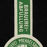 ALT ! Bieretikett "VOLLBIER" Brauerei Michaelsberg † 1969 (G & M. Pessler) Bamberg