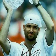 Andre Agassi SUPER Autogrammfoto Repro RAR aus Privatsammlung - al-