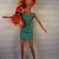 Barbie Puppe - Mattel 1993, buntes - langes Haar, blaues Kleid