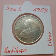 Vatikan 1959 500 LIRE - Silber