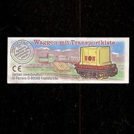 Ü-Ei Beipackzettel Waggon mit Transportkiste 630 810
