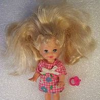 Kleine Barbie-Puppe, Mattel 1994, kariertes Kleid