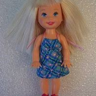Kleine Barbie-Puppe, Mattel 1994, kariertes Kleid