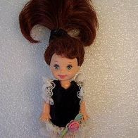 Kleine Barbie-Puppe, Mattel 1994, Samtkleid mit Rose