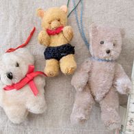 3 kleine alte Teddys - teils Mohair * Teddybär Spielzeug Puppenhaus