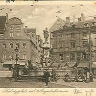 86150 Augsburg Ludwigsplatz mit Augustusbrunnen 1927