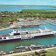 23552 Lübeck - Travemünde Schiff " Finnjet " beim Einlaufen in den Hafen 1984