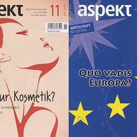 2x Wirtschaftsmagazin Aspekt , Ausg.11 + 12/2012, Kosmetik, Quo Vadis Europa