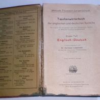 Methode Toussaint-Langenscheidt Taschenwörterbuch Englich-Deutsch von 1912
