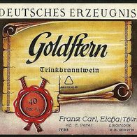 Spirituosen-Etikett "Goldstern" Likörfabrik Franz Carl, Eicha Lkr. Hildburghausen