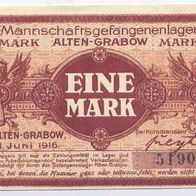 Alten Grabow Kriegsgefangenenlager 1 Mark vom 01.06.1916 Mannschaftsgefangenenlager,