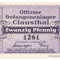 Clausthal Kriegsgefangenenlager 20 Pfennig vom Dez. 1917, mit Seriennummer 1261