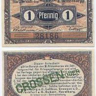 Crossen Kriegsgefangenenlager 1 Pfennig vom 1.10.1917