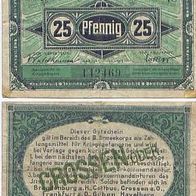 Crossen Kriegsgefangenenlager 25 Pfennig vom 1.10.1917