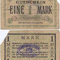 Dyrotz Kriegsgefangenenlager 1 Mark mit Stempel, gebrauchte Erhaltung,