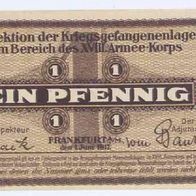 Frankfurt Kriegsgefangenenlager 1 Pfennig vom 1.06.1917,