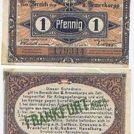 Frankfurt Oder Kriegsgefangenenlager 1 Pfennig vom 1.10.1917