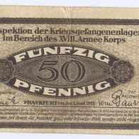 Frankfurt Kriegsgefangenenlager 50 Pfennig vom 1.06.1917