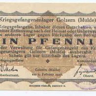 Golzern Mulde Kriegsgefangenenlager 1 Pfennig vom 1. 02. 1916 mit Stempel