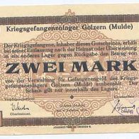 Golzern Mulde Kriegsgefangenenlager 2 Pfennig vom 1. 02. 1916 mit Stempel