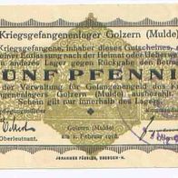 Golzern Mulde Kriegsgefangenenlager 5 Pfennig vom 1. 02. 1916 mit Stempel