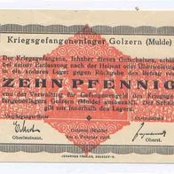 Golzern Mulde Kriegsgefangenenlager 10 Pfennig vom 1. 02. 1916 mit Stempel