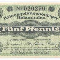 Holzminden Kriegsgefangenenlager 5 Pfennig 12. 1916. Nr. 020290,