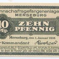 Merseburg Kriegsgefangenenlager 10 Pfennig vom 1. 01. 1916, Nr. 617335