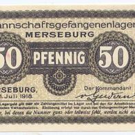 Merseburg Kriegsgefangenenlager 50 Pfennig vom 1. 06. 1918, Nr.365289