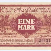 Quedlinburg Kriegsgefangenenlager 1 Mark vom 1. 01. 1916 Mannschaftslager