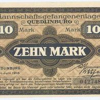 Quedlinburg Kriegsgefangenenlager 10 Mark vom 1. 07. 1918 Mannschaftslager