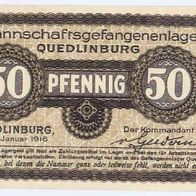 Quedlinburg Kriegsgefangenenlager 50 Pfennig vom 1. 01. 1916 Mannschaftslager
