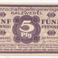 Salzwedel Kriegsgefangenenlager 5 Pfennig vom 1. 01. 1916 Mannschaftslager
