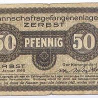 Zerbst Kriegsgefangenenlager 50 Pfennig vom 1. 01. 1916, Nr. 091111