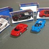 4* Ferrari F50 Cabrio + 1* Mythos euromodell H0 1:87 OVP mb