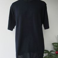 NEU: Kurzpulli Gr. 48/50 dunkelblau Kurzarm Pulli Shirt Pullover Top Feinstrick