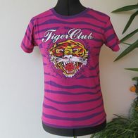 Tiger Club" T-Shirt Gr. 152 lila Top Shirt Pulli Tunika Hemd Animal Print B