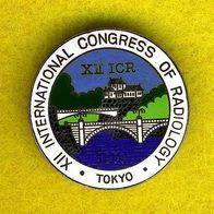 International Congress Of Radiology Tokyo 1969 große emaillierte Brosche :