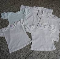 5 Unterhemdchen / Shirts in weiß und pastell gestreift Gr. 86/92 Baumwolle
