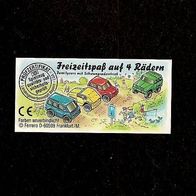 Ü - Ei Beipackzettel Freizeitspaß auf 4 Rädern 613 843