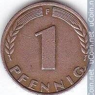 Bund, 1 Pfennig, 1950 F
