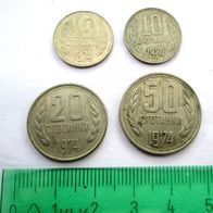 4 Münzen * Münze Bulgarien 1974 - 2x 10 - 20 - 50 Stotinki