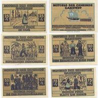 Garstedt Notgeld 6 Scheine 2x25, 50 und 75 Pfennig