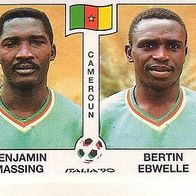 Panini Fussball WM Italien 1990 Benjamin Massing / Bertin Ebwelle Cameroun Nr 175