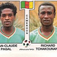 Panini Fussball WM Italien 1990 Jean Claude Pagal / Richard Tchakouna Cameroun Nr 176