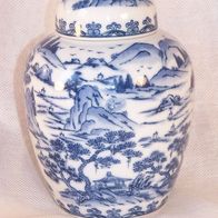 Shibata - Japan / The Sansui Porzellan Deckel-Vase